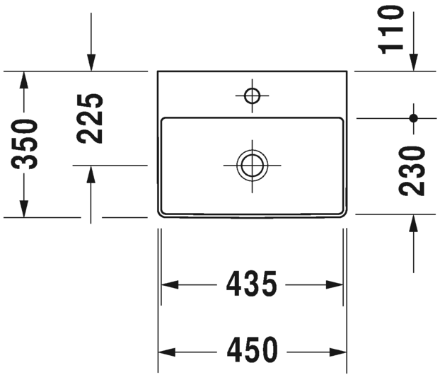 0732450041 Подвесная раковина настенная овальная Duravit DuraSquare - Вид №1