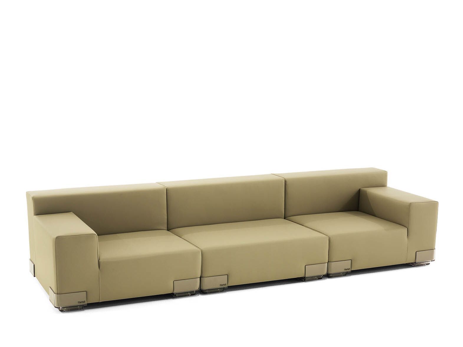 3-местный модульный съемный диван из искусственной кожи Kartell Plastics ARCH-00061055 - Вид №1