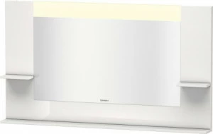 VE735308585 Зеркало с полочками сбоку и внизу Vero #VE7353 1400 x 142 мм Белый глянцевый лак