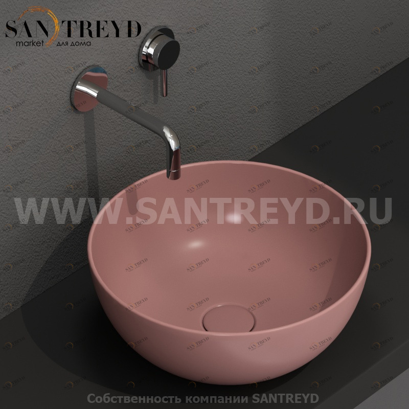 B6T37FR Накладная раковина на столешницу  круглая Ceramica Globo T-EDGE