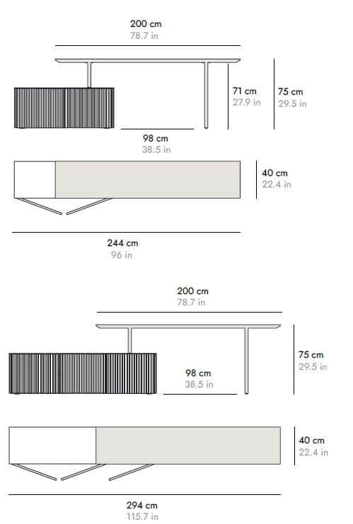 Деревянный прямоугольный стол с полками Punt Velasca ARCH-00115584 - Вид №4