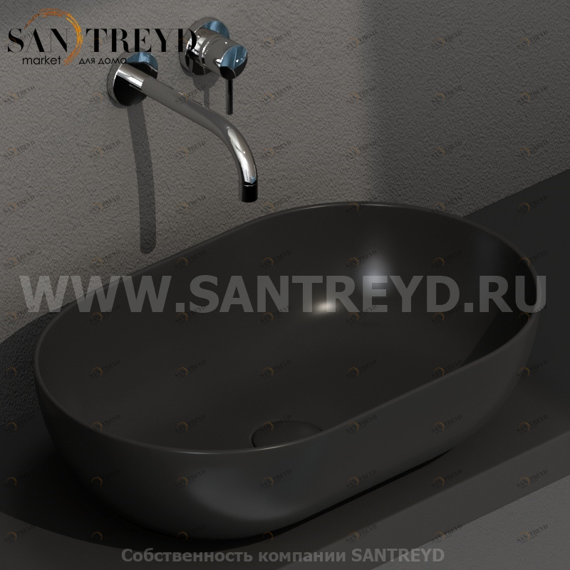 B6O54AR Накладная раковина на столешницу  овальная Ceramica Globo T-EDGE