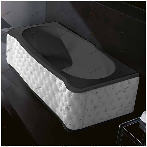 Ванна Gruppo treesse New Classic Young VTL-V6741-SX-KB-C чёрная прямоугольная левая белая кожа VTLV6741SXKBC