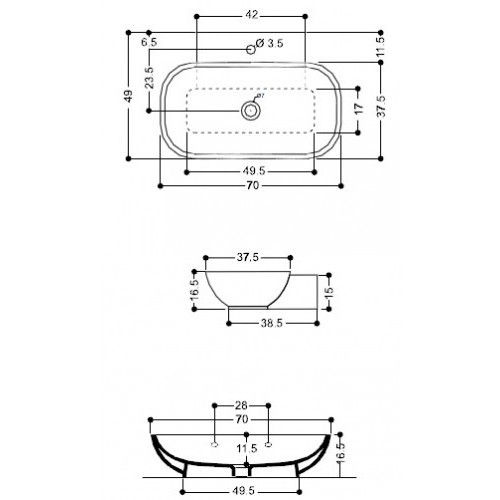 42023 Накладная раковина на столешницу  овальная Santreyd  - Вид №1