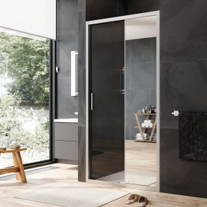 W90G-100-1-195MMir Solo Дверь душевая 100х195 стекло зеркальное профиль матовый хром AM.PM Gem