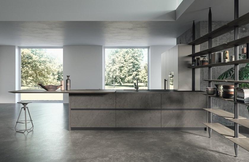 Alta Cucine Кухня из лакированного ламината с полуостровом Sistema 22.2 sun-id-1503886 - Вид №2