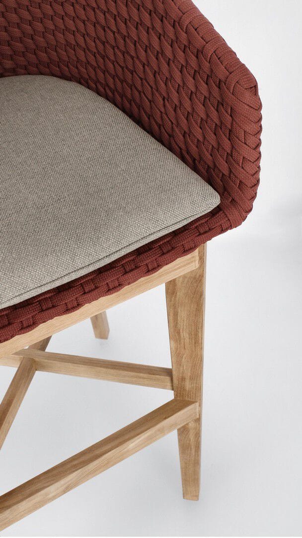 Высокий веревочный садовый стул с подставкой для ног BIZZOTTO Coachella ARCH-00132618 - Вид №11