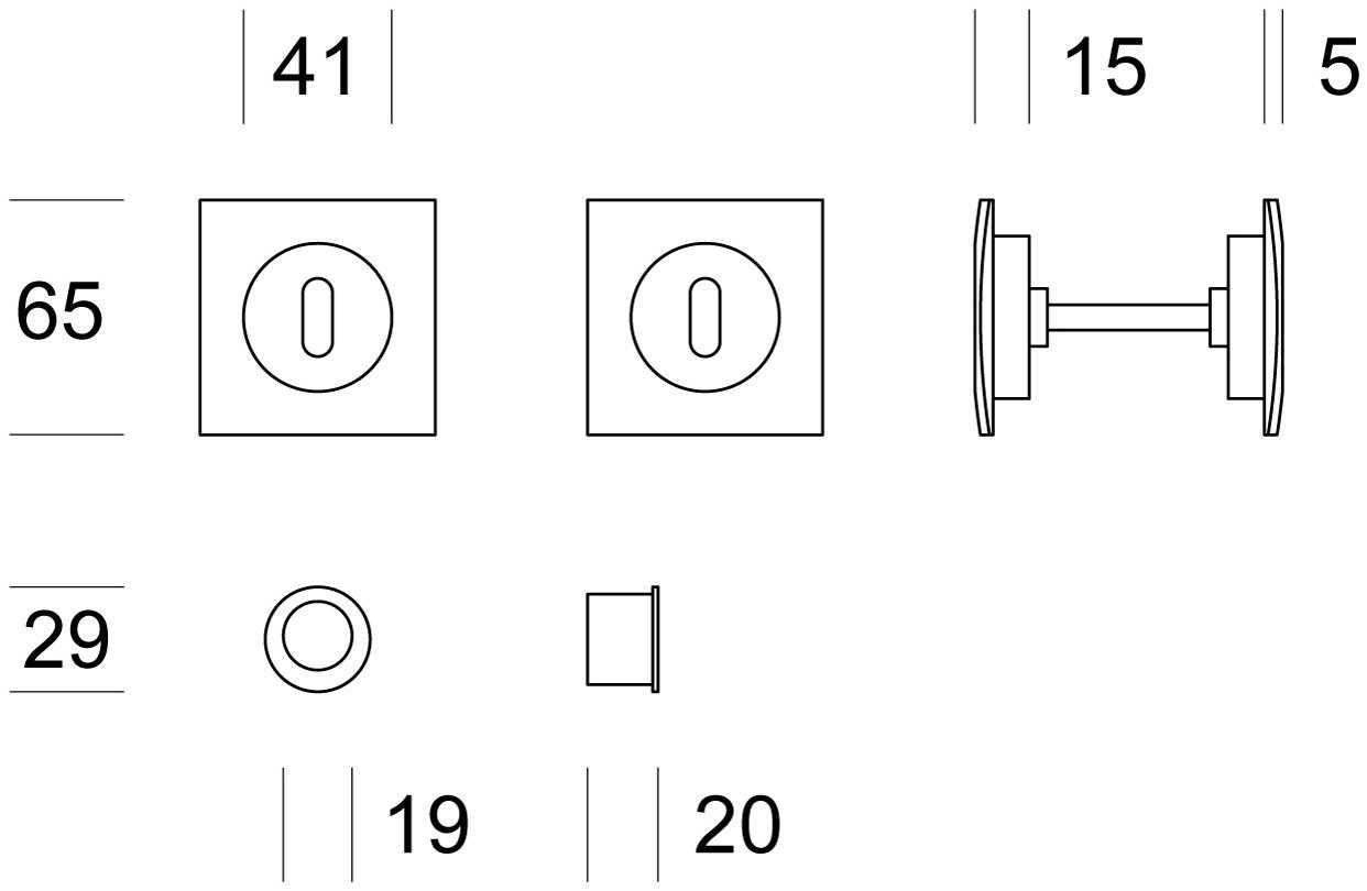 Ento Утопленная латунная ручка Patch 5301scf - Вид №1