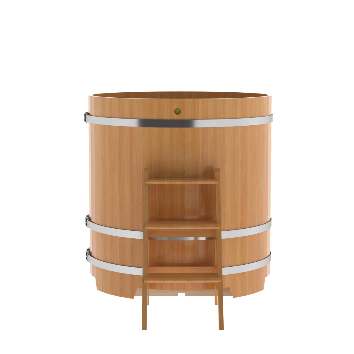 1198 Купель круглая из лиственницы d=1,17х1,2 натуральная премиум Alyarus  - Вид №3