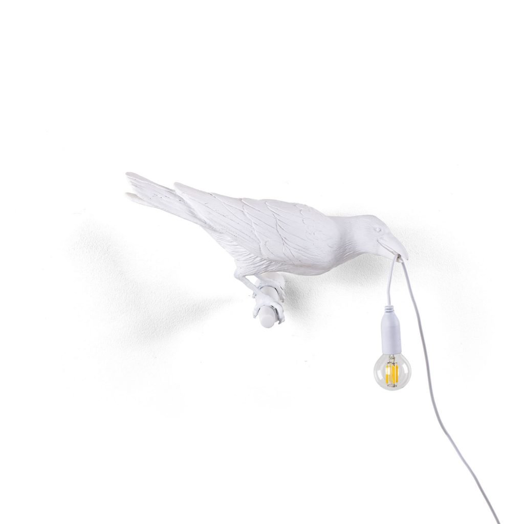 Светильник настенный белый Bird Lamp White Looking Right 14731 SELETTI С ПТИЧКОЙ 00-3882935 Белый  - Вид №2