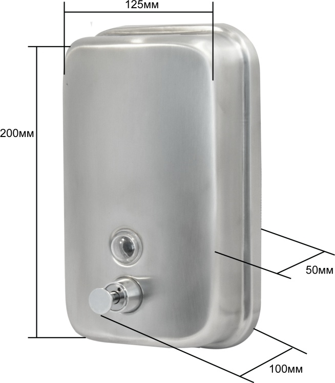 2512.043 Дозатор для жидкого мыла из нерж стали матовый антивандальный TM804ML Solinne Puff  - Вид №7