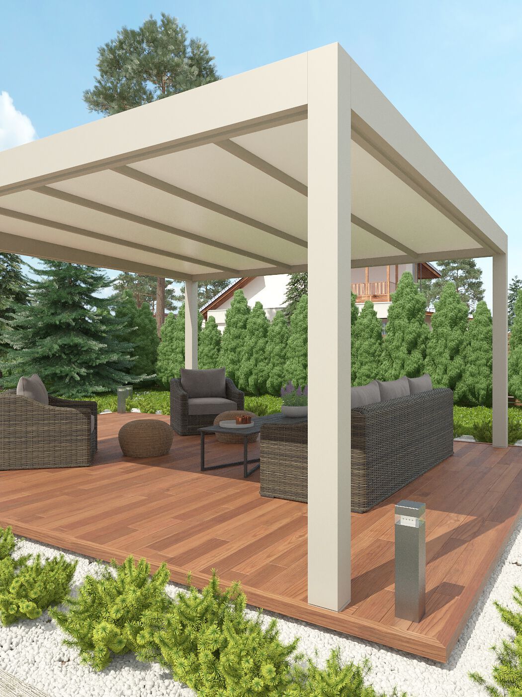 Самонесущая стальная беседка с текстильной мембраной Sprech Q. BOX System ARCH-00088269 - Вид №7