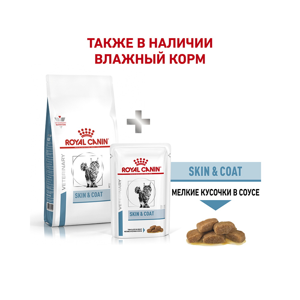 ПР0053524 Корм для кошек Vet Diet Skin & Coat с чувствительной кожей сух. 400г ROYAL CANIN  - Вид №8