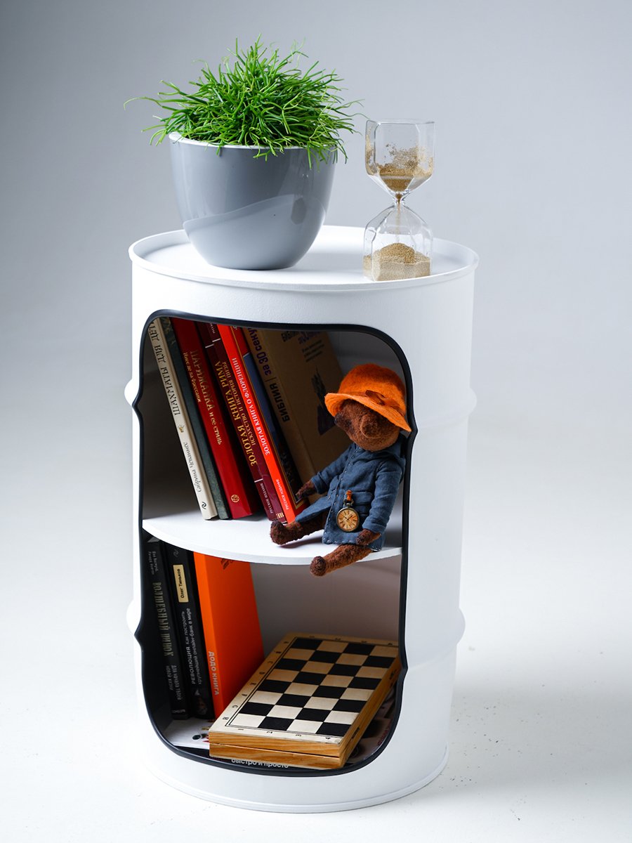 Бочка-шкаф декоративная металлическая белая Xe White STARBARREL  00-3895257 Белый  - Вид №6