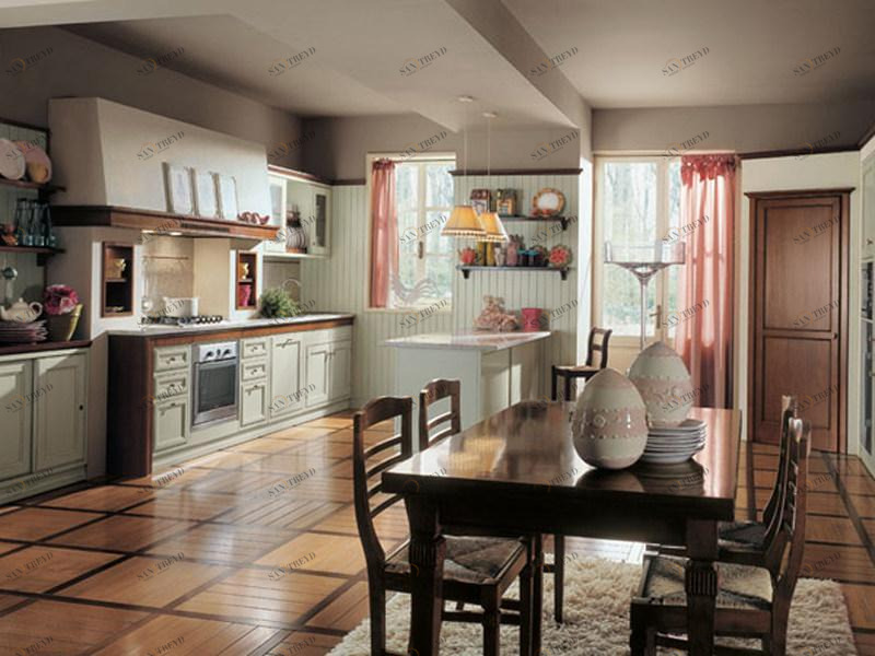 Martini Interiors Кухня из вишневого дерева с полуостровом на заказ Newport sun-id-1500331