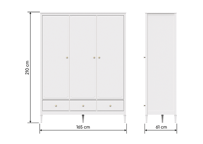 Шкаф распашной белый трехстворчатый Elit ELLIPSE ELLIPSE ELIT 00-3951340 Белый Santreyd  - Вид №5