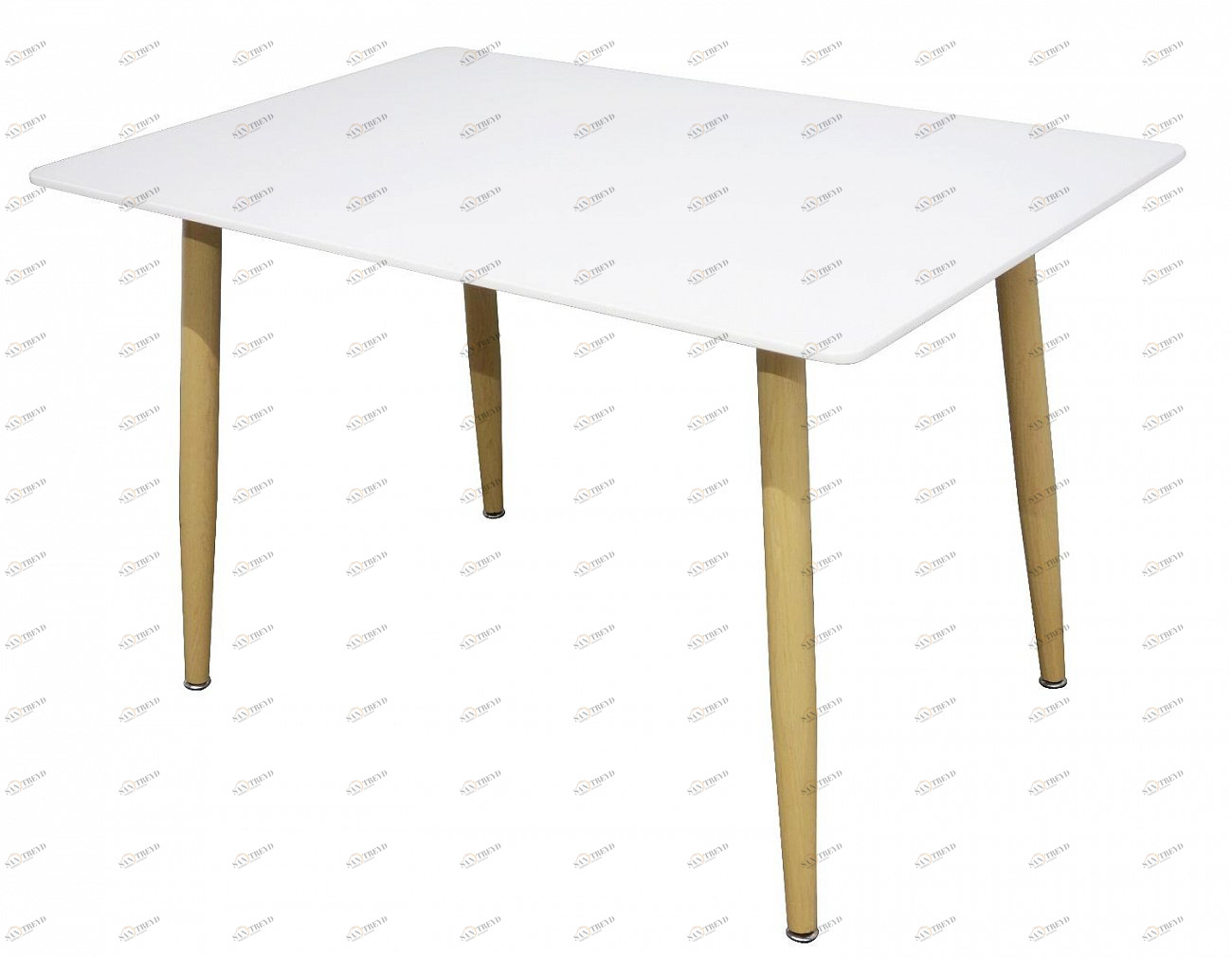 Обеденный стол белый с деревянными ножками 120х80 см Snow BRADEX HOME  00-3974019 Бежевый;белый 