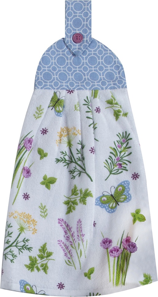 10636796 KAY DEE DESIGNS Полотенце кухонное Kay Dee Designs с держателем "Травяной сад" 23х46см, хлопок Ткань 