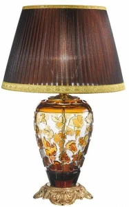 Possoni Illuminazione Французский золотой светильник с янтарным кристаллом и абажуром  7011/l