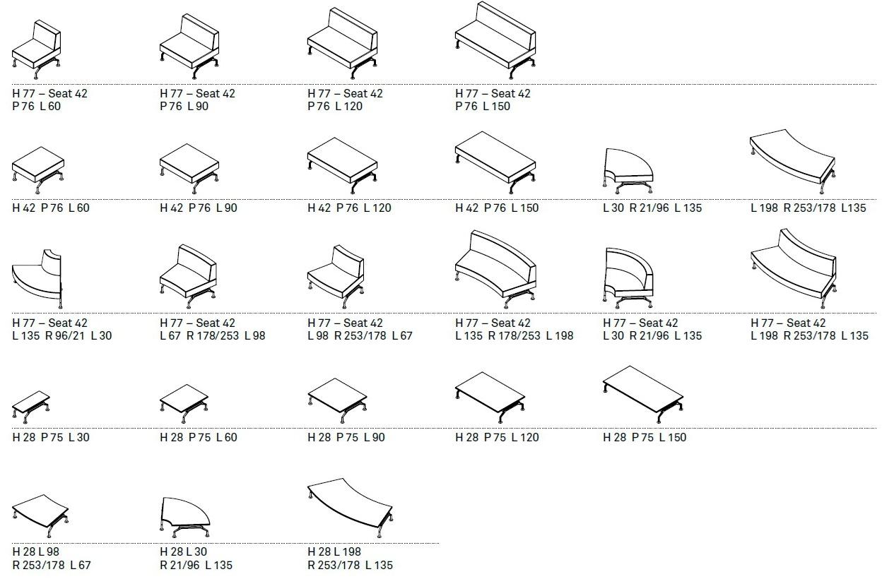 Tacchini Модульная скамья с мягкой подкладкой sun-id-1485473 - Вид №2