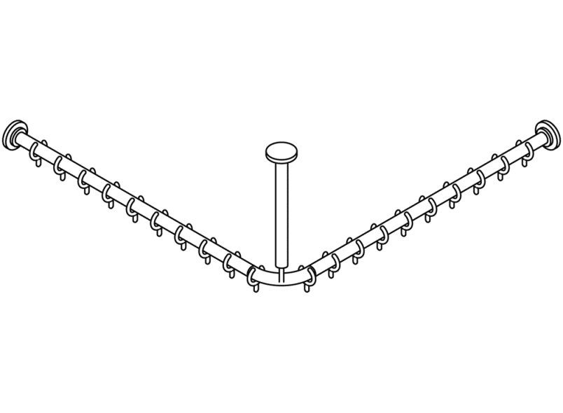 801.34.1061 Карниз с потолочным подвесом HEWI Serie 477/801  - Вид №6