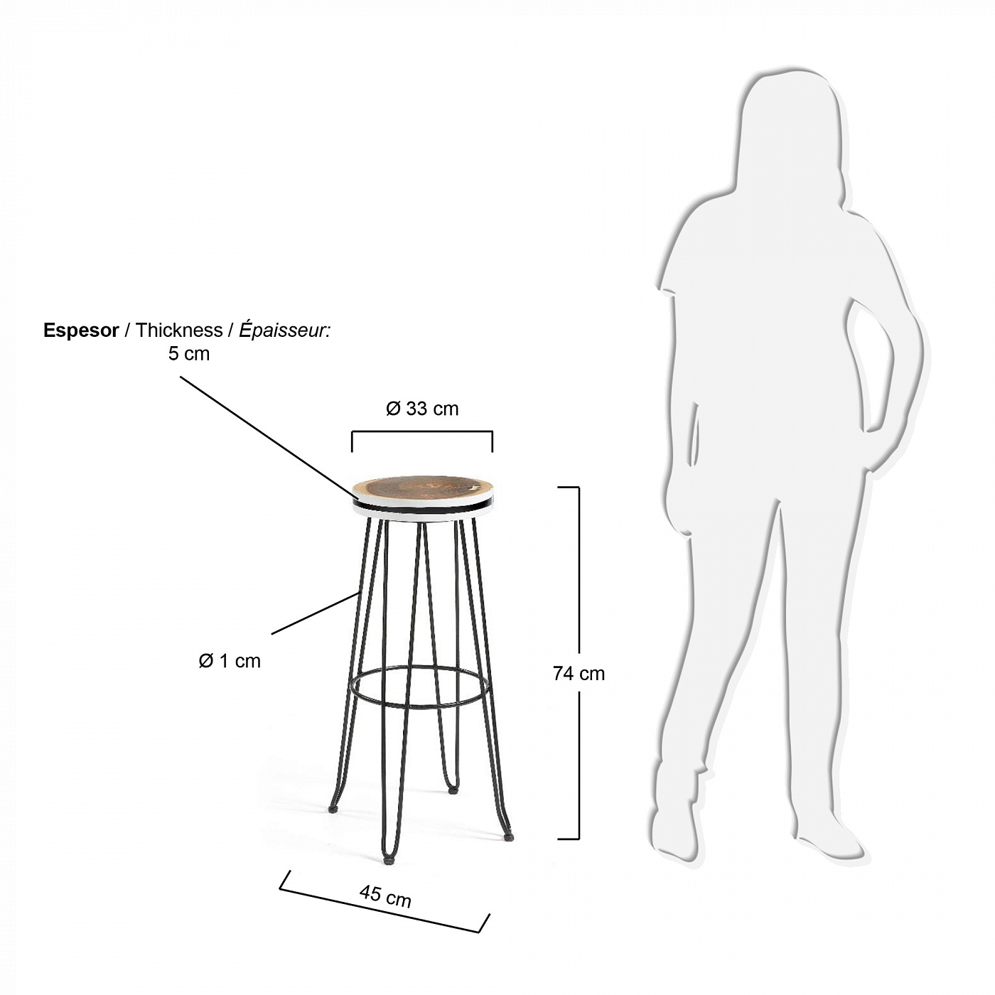 032590 Табурет Farley золотой La Forma Faye  - Вид №1