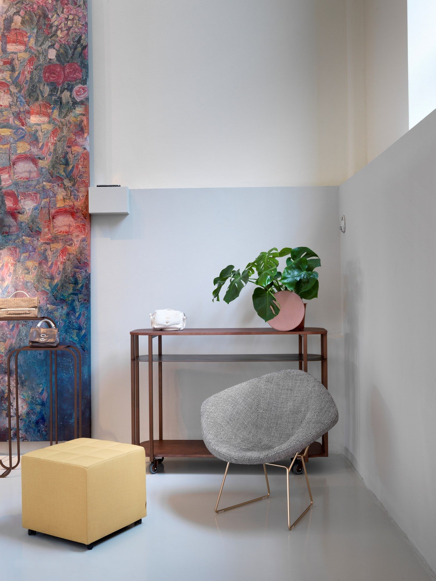 Квадратный тканевый пуф с колесами SITIA Sigmund ARCH-00063827 - Вид №3