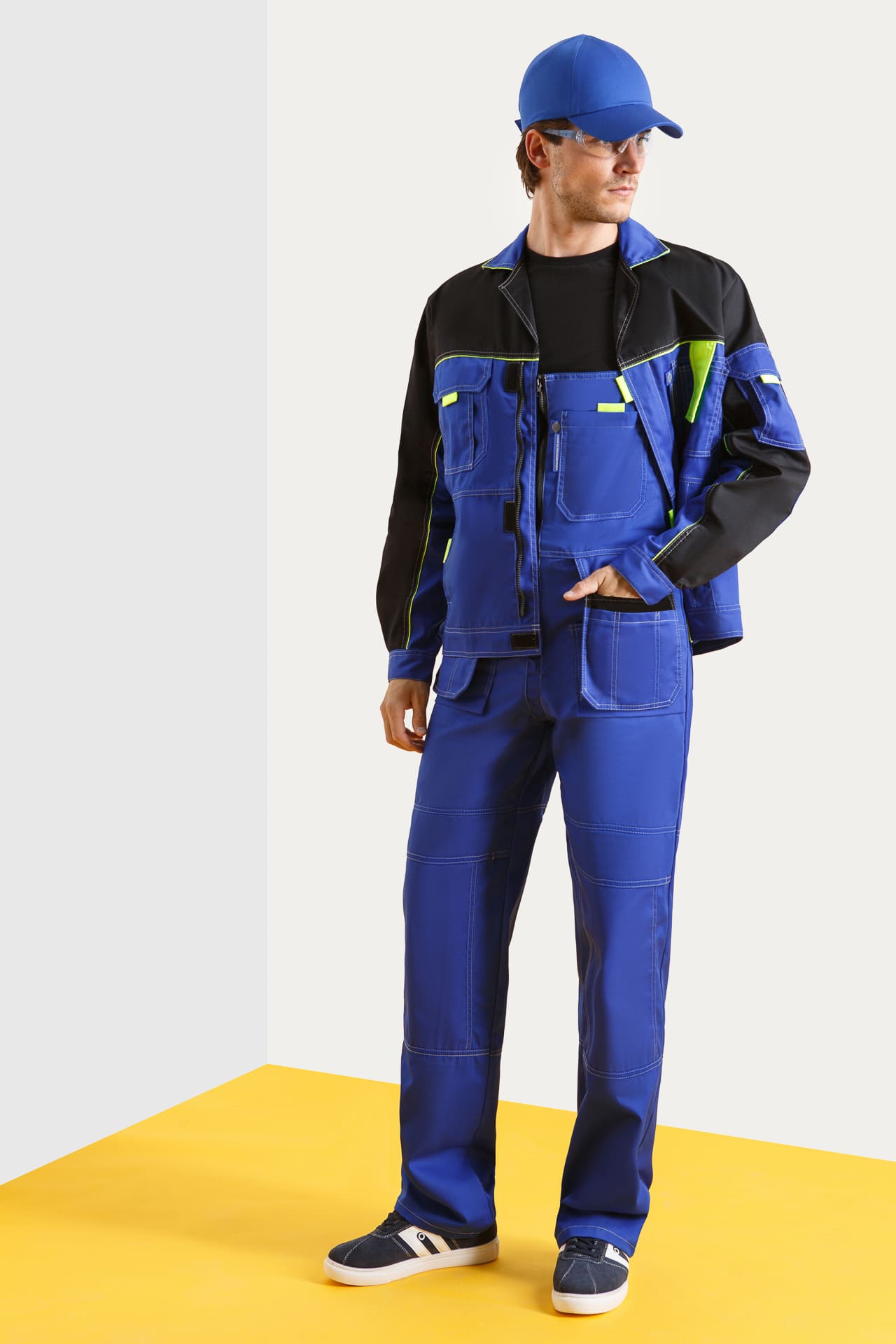 5039605 Костюм "Профессионал-2" василек-черный-лимон  Летняя спецодежда  размер 52-54/158-164  - Вид №8