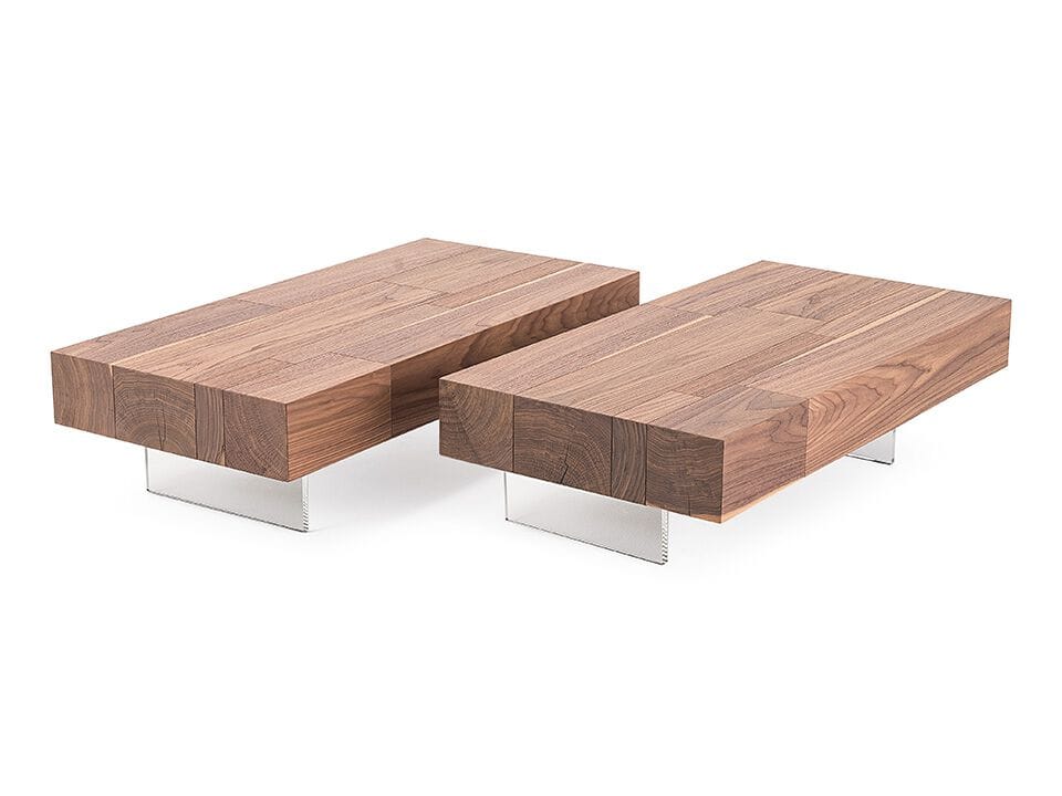 Низкий прямоугольный журнальный столик из грецкого ореха Cattelan italia LINGOTTO ARCH-00112857