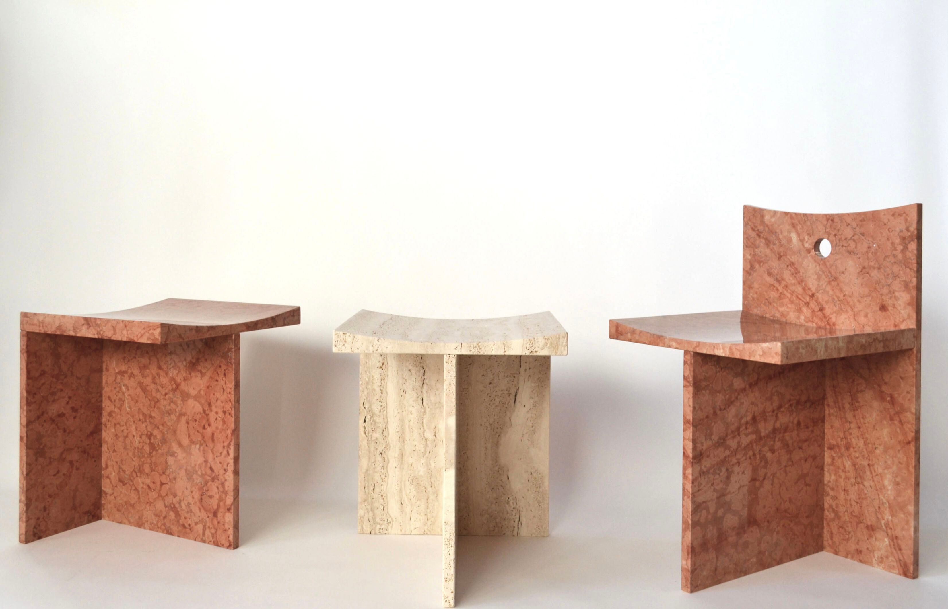 Стул с низкой спинкой из красного мрамора Verona Pistore Marmi Pistore Marmi X McGannon Saad ARCH-00139278 - Вид №11