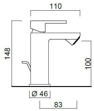 Rubinetteria Giulini Смеситель для биде, однорычажный, настольный Pablolux F9835a-15 - Вид №1