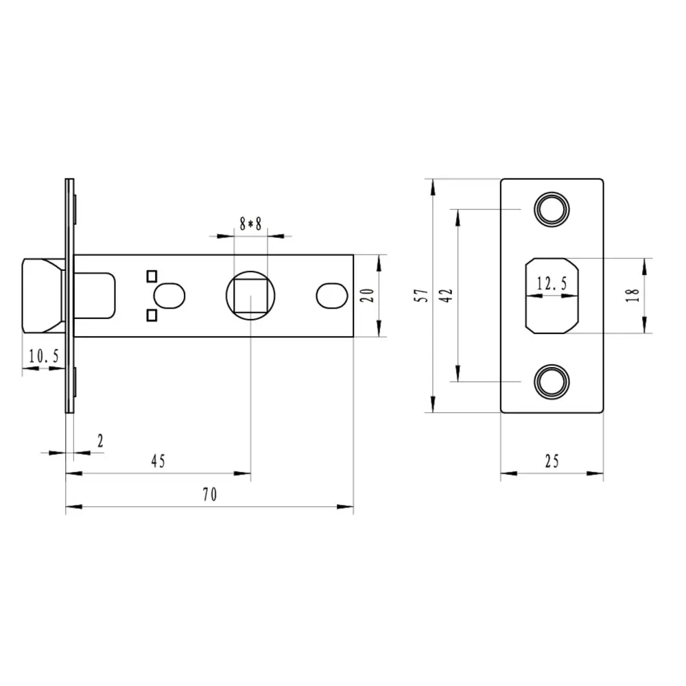 Защёлка межкомнатная EDS-6-45 M.CF металл 81964461 STLM-2038025 EDSON  - Вид №4
