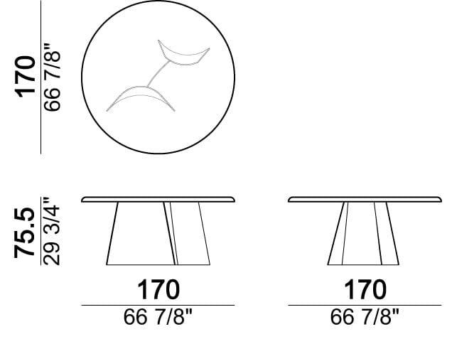 Круглый обеденный стол из железа и стекла Arketipo AVALON ARCH-00145435 - Вид №6