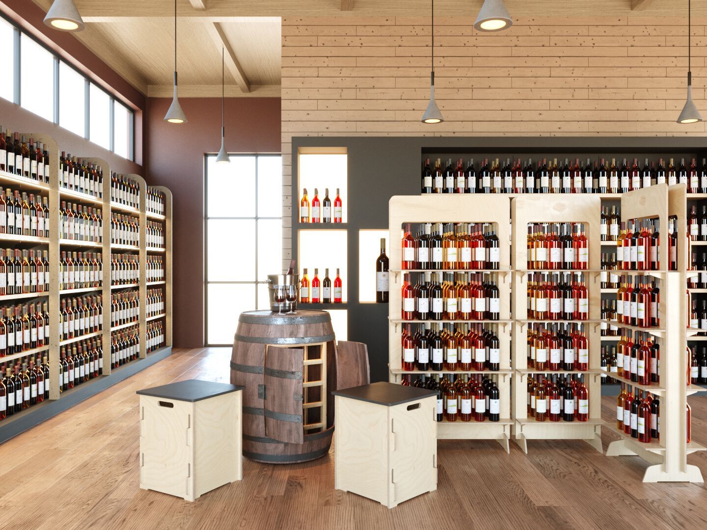 Деревянная напольная стойка дисплея Esposit экспоненты ARCH-00061669 - Вид №3