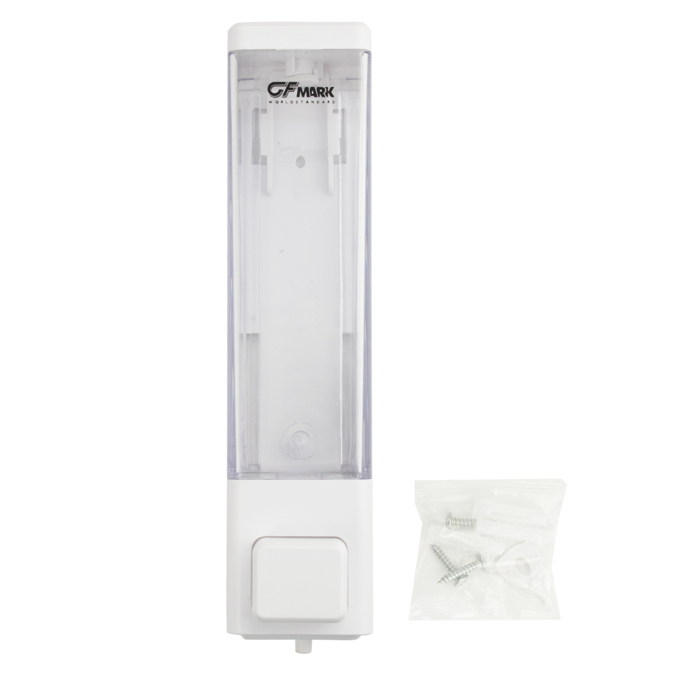 GFmark - Дозатор жидкого мыла, пластиковый, белый, квадратный, 250мл, код: 624  - Вид №8