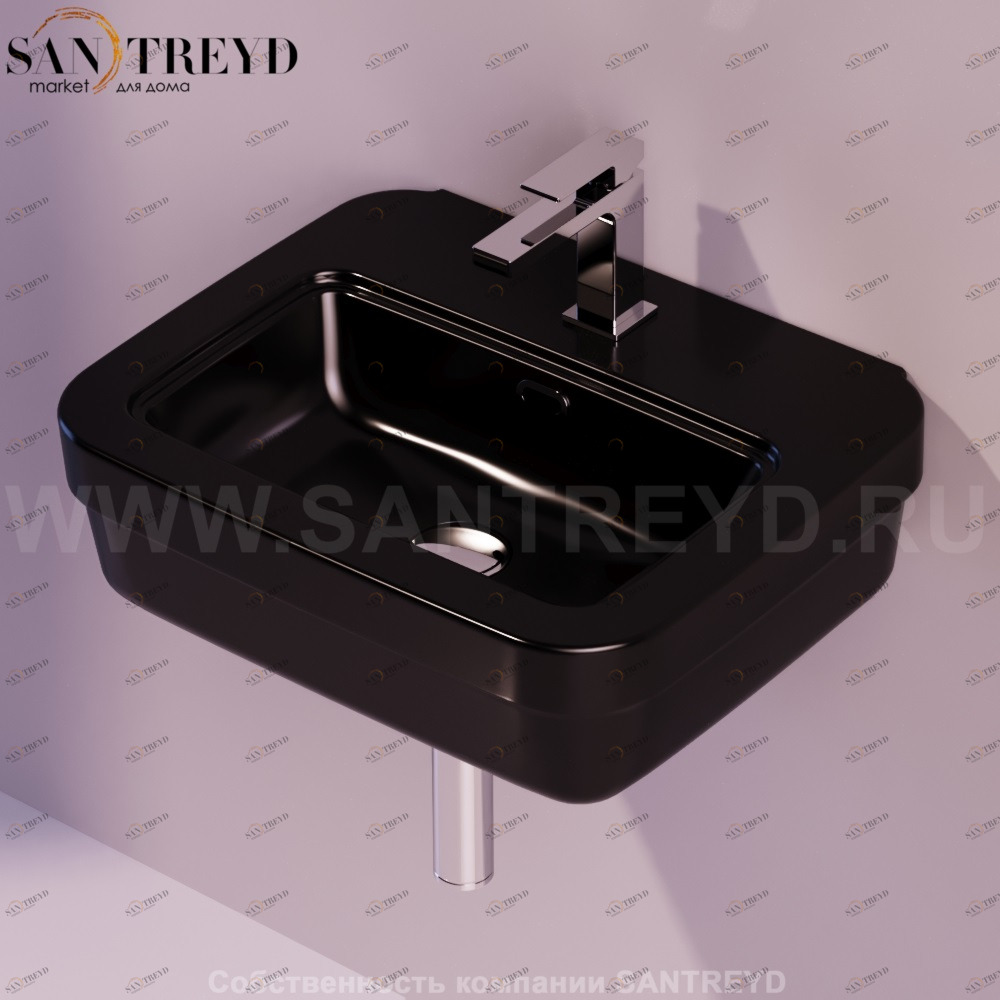 EVO15NERO Подвесная раковина настенная прямоугольная Simas Evolution черная