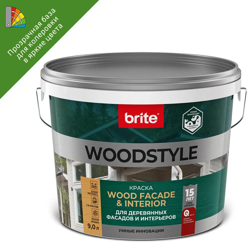 BRITE Woodstyle Prof - профессиональная фасадная краска для дерева с колеровкой 86778281 STLM-0071536