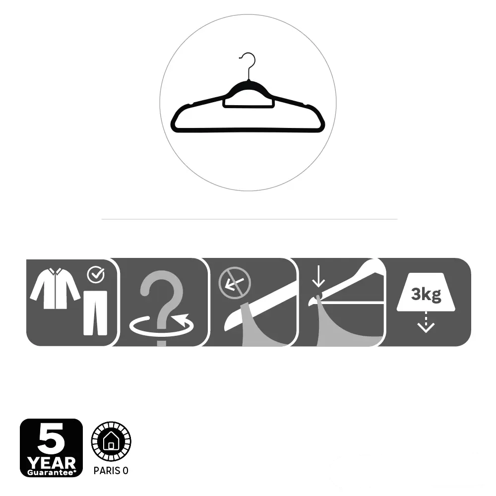 Плечики для одежды KONSENSA 45 см пластик цвет черный Плечики пластиковые STLM-2083379 - Вид №4