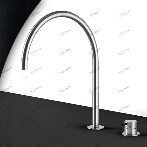 Смеситель для раковины сталь матовая с черной ручкой Toki Radomonte TKI33SCIL22