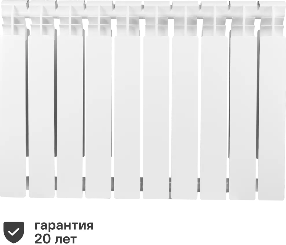 Биметаллический радиатор Тепломир 10 секций с боковым подключением 17964527