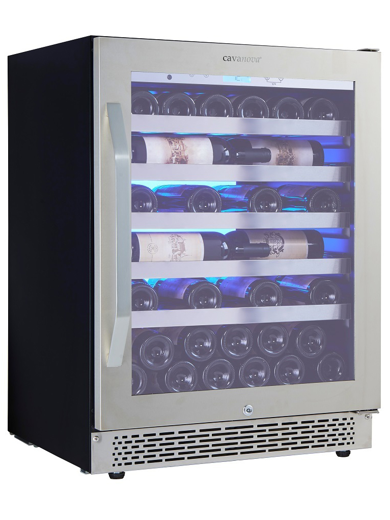 9189162 Винный шкаф Cavanova CV045-1TL серебристый STDN-0033727 - Вид №4