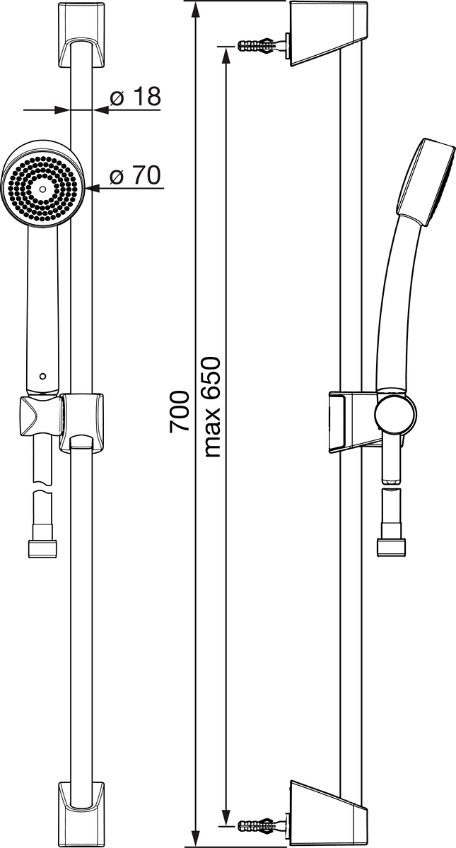 Oras 522 Душевой комплект 522 Apollo Хром  - Вид №1
