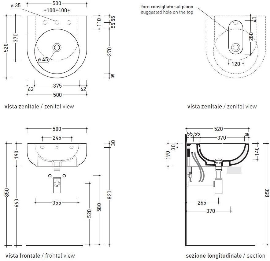 Ps50l Накладная раковина на столешницу  овальная Ceramica Flaminia Pass - Вид №1