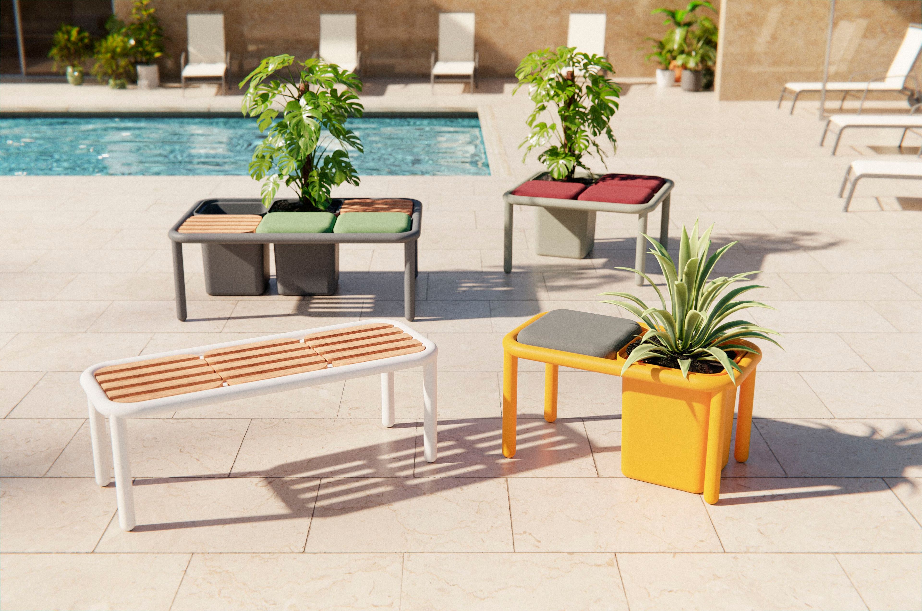 Стальная садовая скамейка со встроенным плантатором Made Design ZAO ARCH-00065685