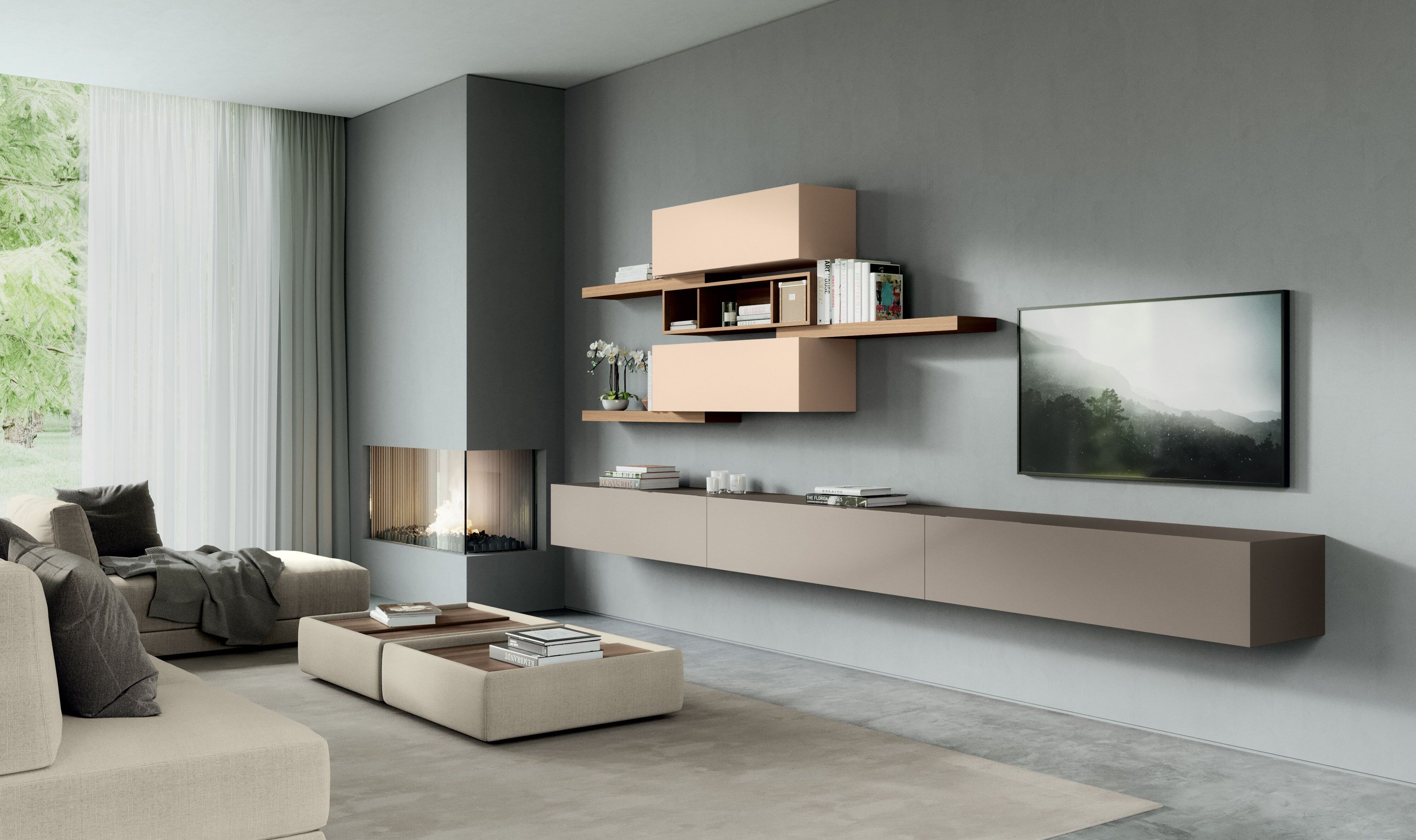 Деревянная секционная оборудованная стена Febal Casa QUARANTACINQUE ARCH-00139728 - Вид №6