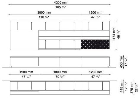 B&B Italia Настенный модульный подвесной книжный шкаф Pab sun-id-1468342 - Вид №13