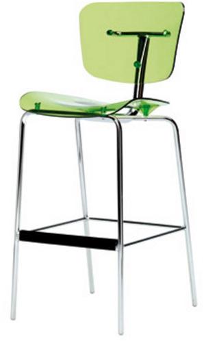 Segis Высокий табурет из поликарбоната со спинкой Slide sun-id-1488206 - Вид №1