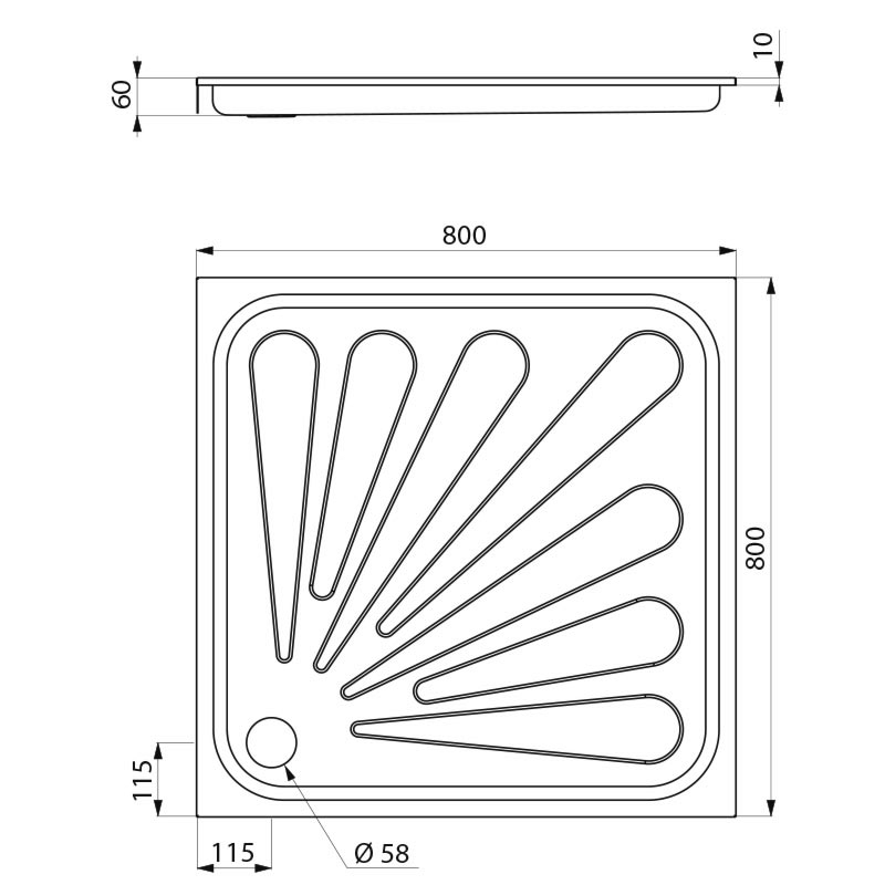 150300 Душевой поддон встраиваемый DELABIE  - Вид №1