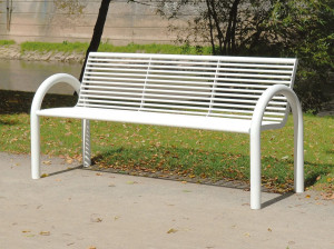 Скамья из нержавеющей стали со спинкой