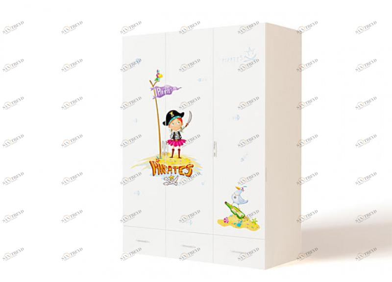 Шкаф ABC-KING 3х дверный Pirates 4631147958358